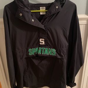 PINK MSU pullover windbreaker